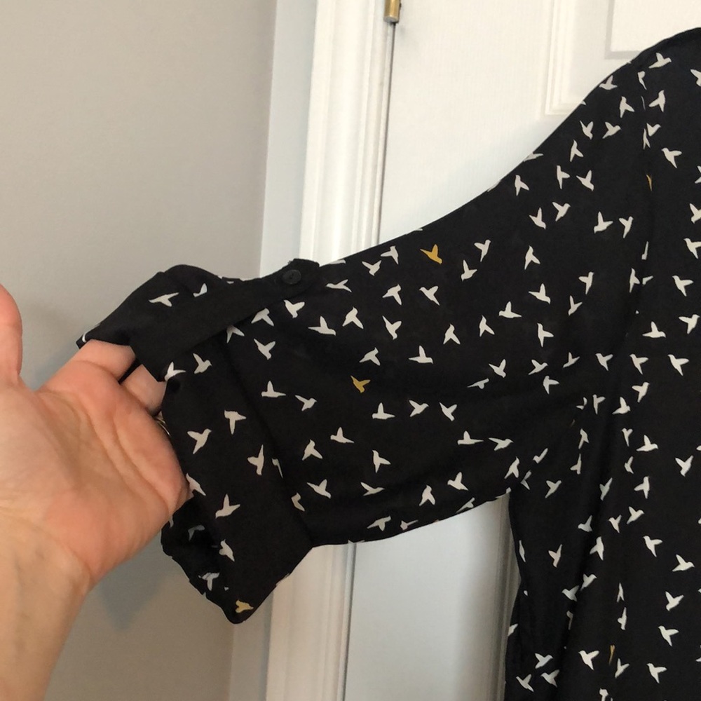Reitmans bird print roll tab sleeve dress - Picture 10 of 13